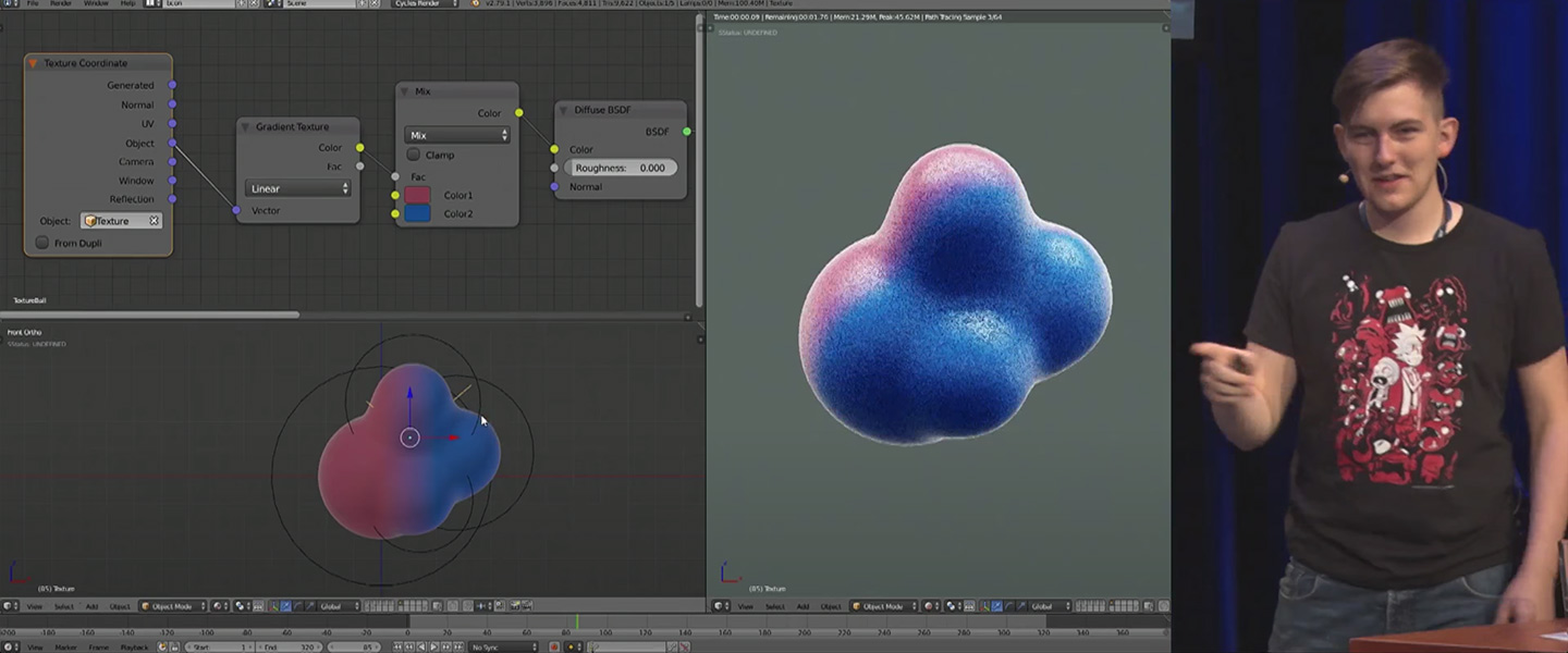 Screengrabs from the Blender Conference Stream