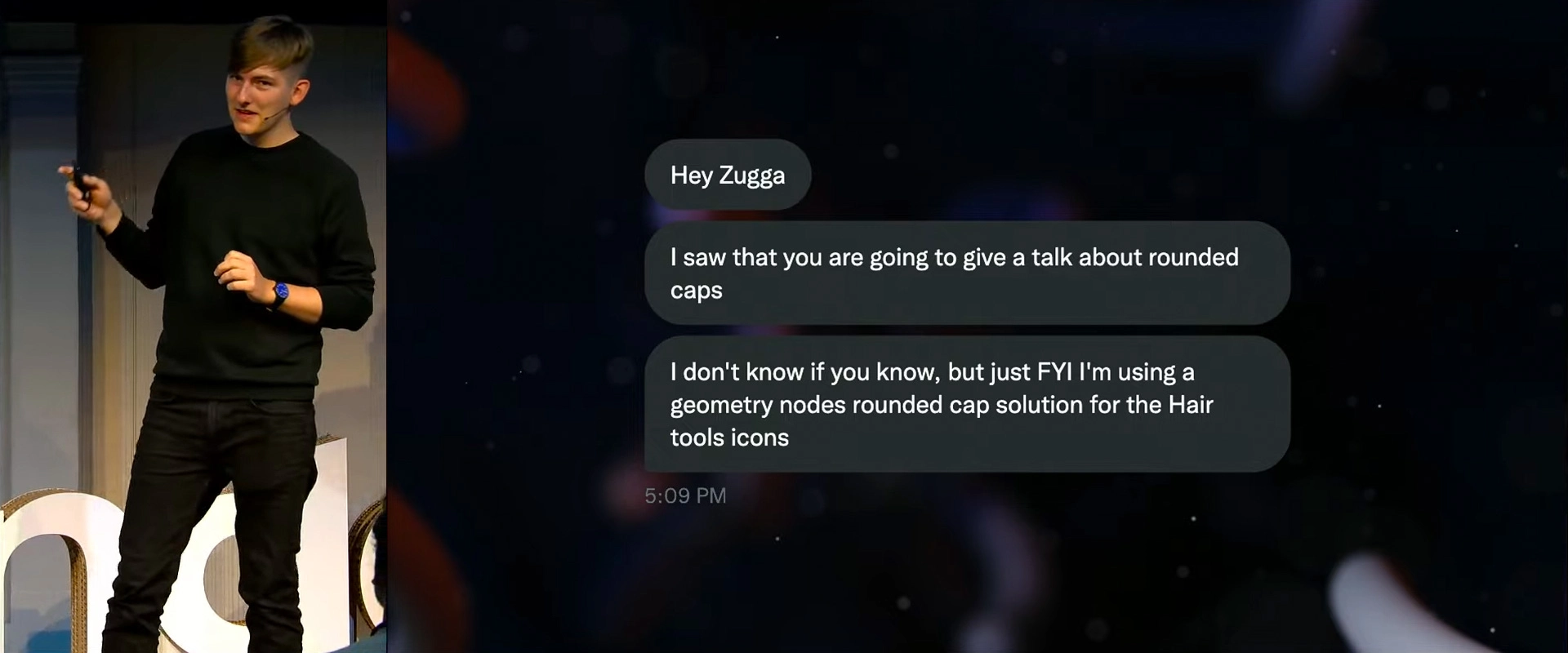 Screengrabs from the Blender Conference Stream