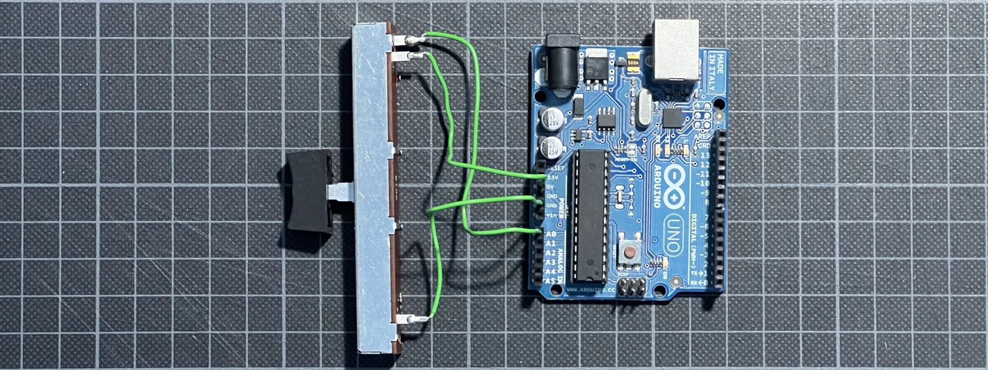 Test circuit for the Linear pot